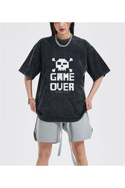 Toum Damlahobi Washable Game over Unisex Vintage T-Shirt