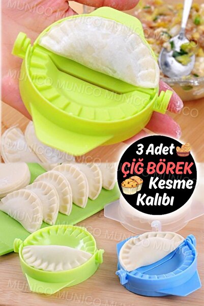 Munico 3'lü Çiğ Börek Kurabiye Hamur İşi Ravioli Kesme Kalıbı Aparatı Poğaça ...