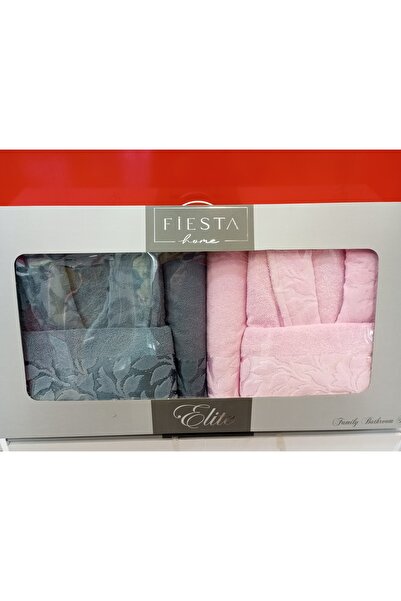 Fiesta 6 PARÇA PAMUKLU GÜNDELİK HEDİYELİK ÇEYİZLİK ELİTE ÖZEL SERİ BORNOZ TAKIMI