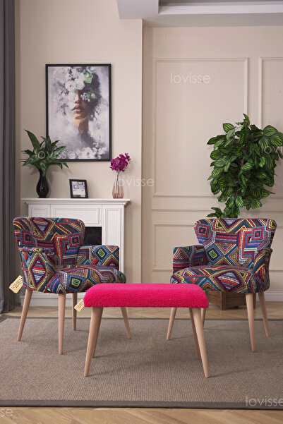 LOVİSSE HOME 3lü Berjer Set Tekli Koltuk Balkon, Ofis, Bekleme, Güzellik Merk...