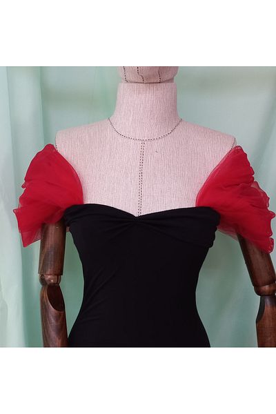 es moda shop Maya - Red with Removable Tulle Sleeves