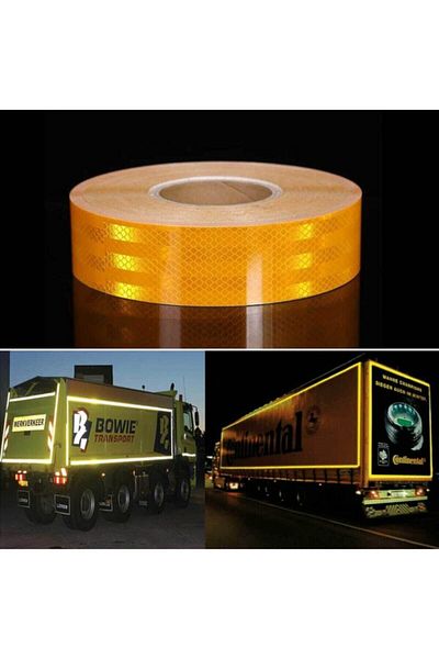 RM Tweetürk Approved Reflector Phosphorescent Strip Tape Yellow 50 Meters
