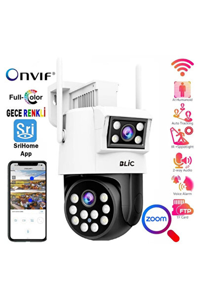 ATAsoft BLM-39 4MP Çift Kamera Biri Sabit Diğeri Hareketli Takipli Onvif Güve...