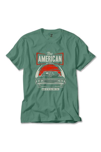 Z zepplin Πράσινο T-shirt American Muscle Car
