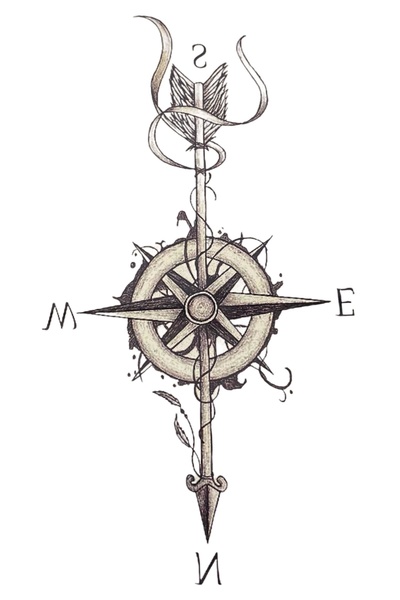 Barly Geçici Pusula Figürlü Dövme Tatto