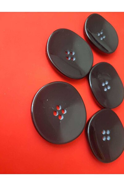 Beyna Κουμπί από πολυεστέρα μοντέλο Black Çank 4 cm - 1 πακέτο 6 τεμαχίων