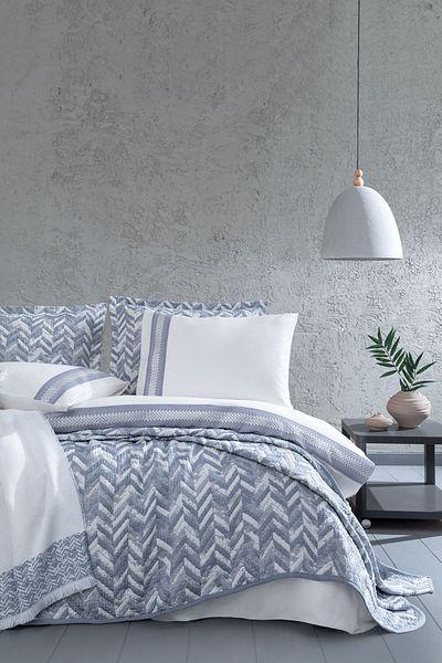 Yataş Elsie Double Fall Winter 8-Piece Dowry Set - Indigo