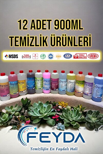 12 adet 900ml Deterjan (Temizlik Seti)