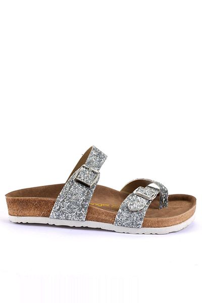 Slazenger Πόρπη Γυναικείες Παντόφλες Ασημί Glitter