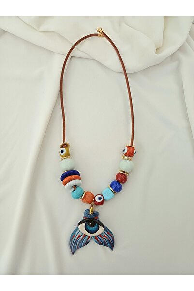 Troya Aksesuar Seramik ve Bodrum Cam Boncuk Kolye