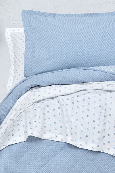 Yataş Gilber Double Pique Bedspread Set - Indigo