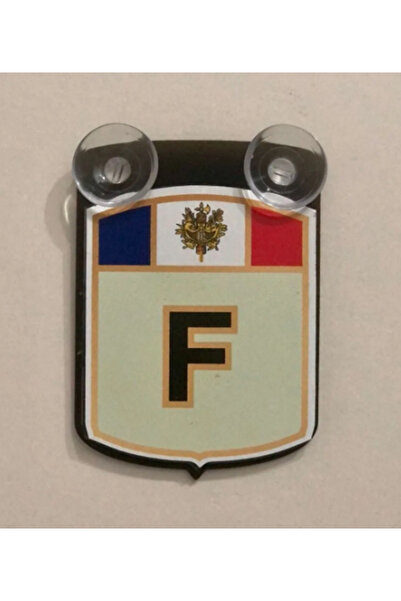 HMNL Etiketçilere Özel FRANSA  F Harfi Cam Süsü Pleksi Vantuzlu Arma 10X7,5