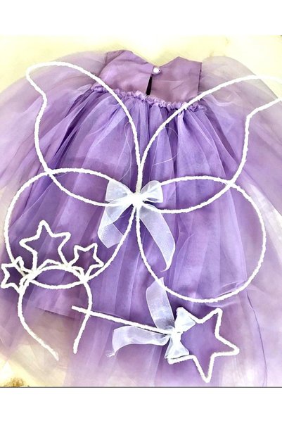 Pop White Glitter Butterfly Wing Wand Crown 3-Piece Children's Set