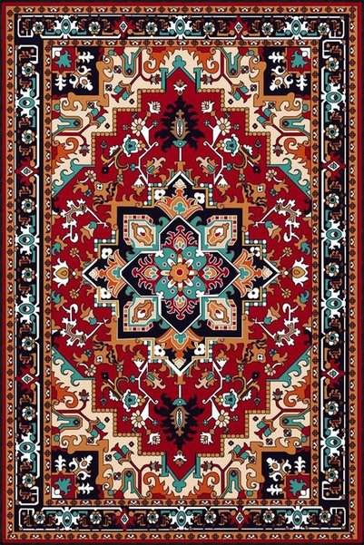 Rugs Modern Halı سجادة زخرفية متعددة الألوان بنمط هندسي تقليدي قابلة للغسل mi...