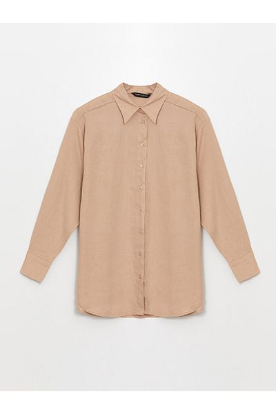 LC Waikiki Women's Linen Plain Shirt Tunic