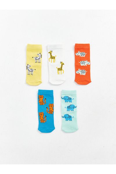 LC Waikiki Set mit 5 bedruckten Booties-Socken für Babys