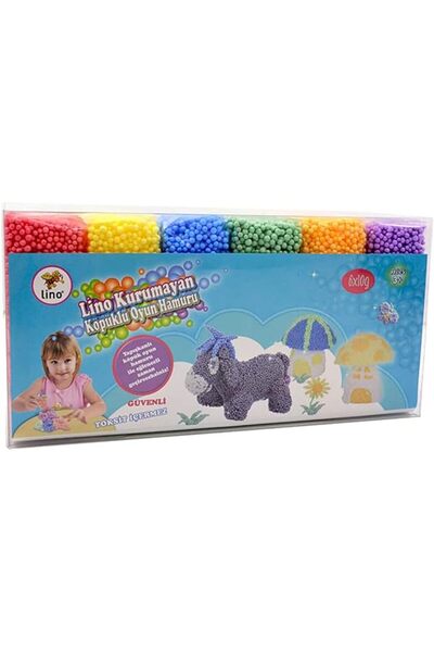 MEGA Lino Kurumayan Köpüklü Oyun Hamuru, 10 Gr, 6'Lı Pvc Kt.
