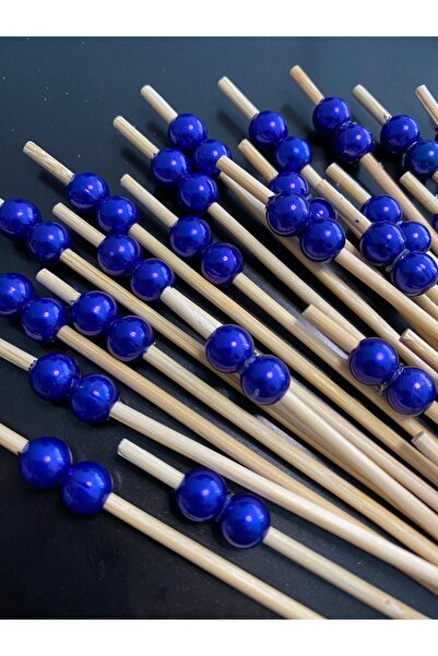 yağmur gökçe رقم: 75 - 25 قطعة 15 سم مسواك طويل للكوكتيل مع اللؤلؤ المزدوج