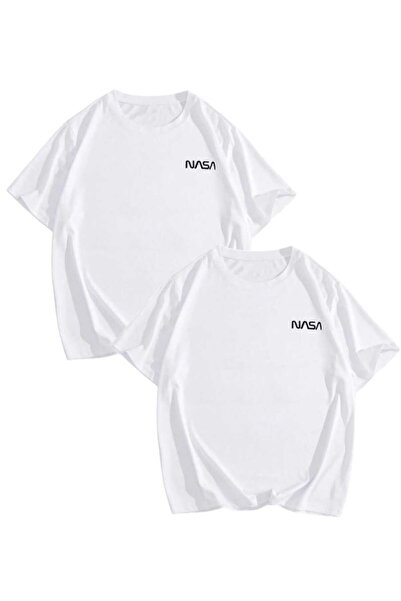 PERISENSE Unisex Γυναικεία Ανδρικά Nasa 2 Σετ μπλουζάκια με στάμπα Lover Coup...
