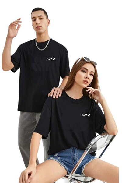 PERISENSE للجنسين النساء الرجال ناسا 2 مطبوعة الحبيب زوجين مزيج كبير الحجم تي...