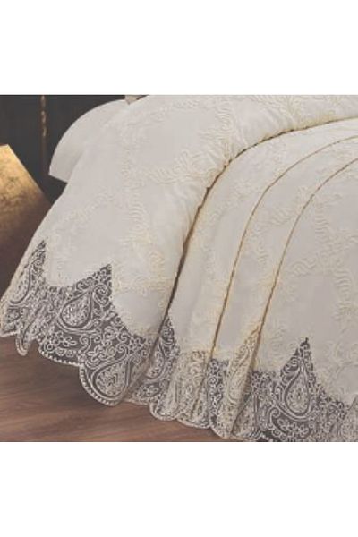 ZESA HOME Sahara French Guipure Cotton 6 Piece Pike Set Basil