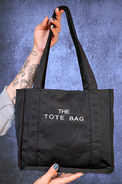 mottomia The Tote Bag Işlemeli Kanvas Kumaş Fermuarlı Unisex Kol Ve Omuz Çantası