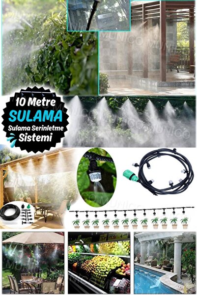 Munico 10 M Su Yağmurlama Bahçe Püskürtücüler Sis Soğutma Sistemi Nozulları S...