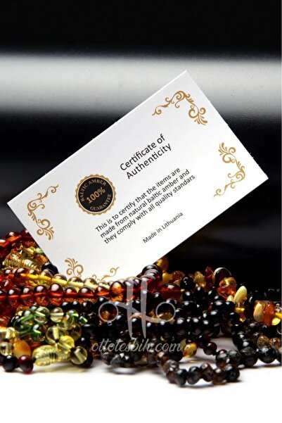 OTTOTESBİH Men's Amber Baltic Drop - Original Certified Bracelet