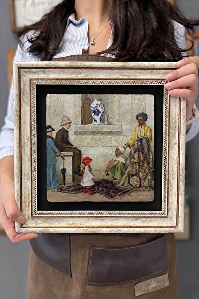 FİNS STONE DECOR Çerçeveli Tablo Taş Duvar Dekoru 30 X 30 Cm Osman Hamdi Tablo