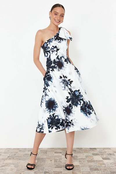 Trendyol Collection Stylish Woven Evening Dress - A-Cut, Bow Detail, Colorful TPRSS24EL00105