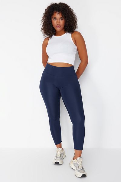 Trendyol Curve Marineblaue Recovery-Strick-Sportleggings - TBBSS22TY0020