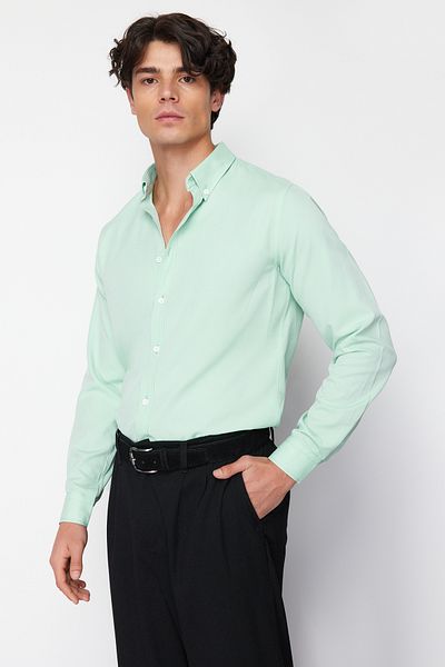 Trendyol Collection Έξυπνο πουκάμισο Mint Slim Fit Easy-Iron TMNSS24GO00074
