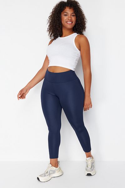 Trendyol Curve Marineblaue Recovery-Strick-Sportleggings - TBBSS22TY0020