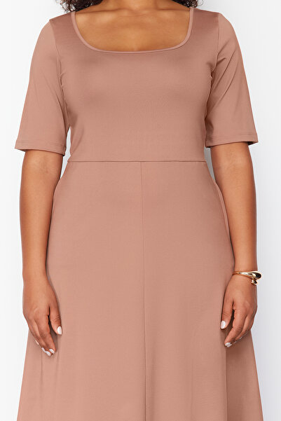 Trendyol Curve Mink More Sustainable Midi Knitted Dress TBBSS24AH00168