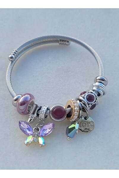 Ankı Kelebek Charm Pandoramodel Çelik Bileklik