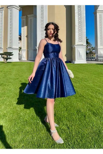 FEMA mini elbise / kabarık etekli mini elbise / simli, ışıltılı abiye / askıl...