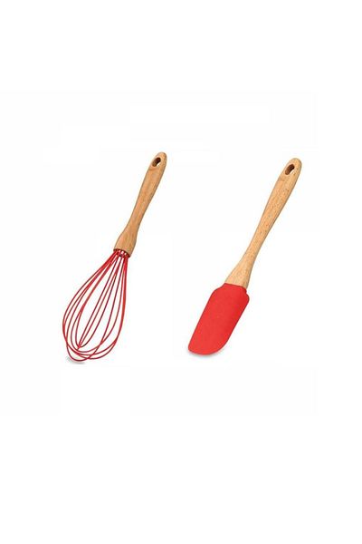 KORKMAZ NATURA TWISTY SILICONE BLICKER & SPATULA SET