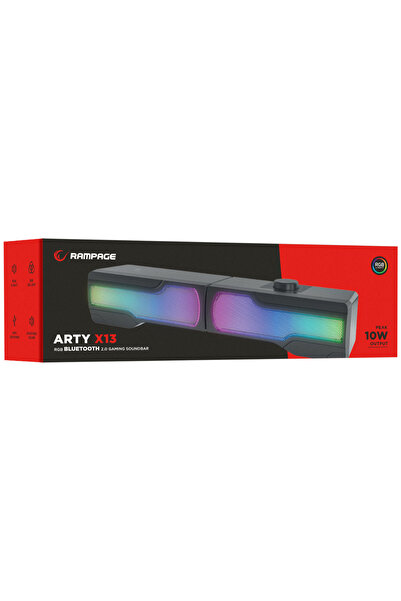 Rampage Arty X13 2.0 Bluetoothlu Rms 3W*2 RGB Işıklı Multimedia Usb 5V 45dB Gaming Oyuncu Speaker