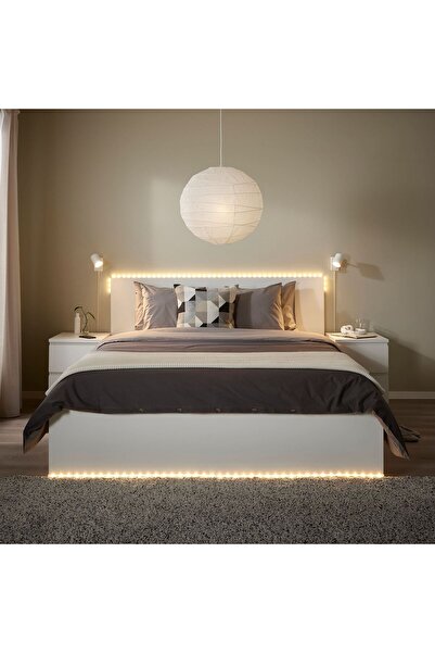 IKEA LED'li aydınlatma şeridi, beyaz, 4 m TV'nin yanına monte etmek için müke...