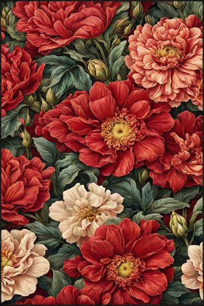 Rugs Modern Halı Covor lavabil cu model de trandafiri roz miravip8215