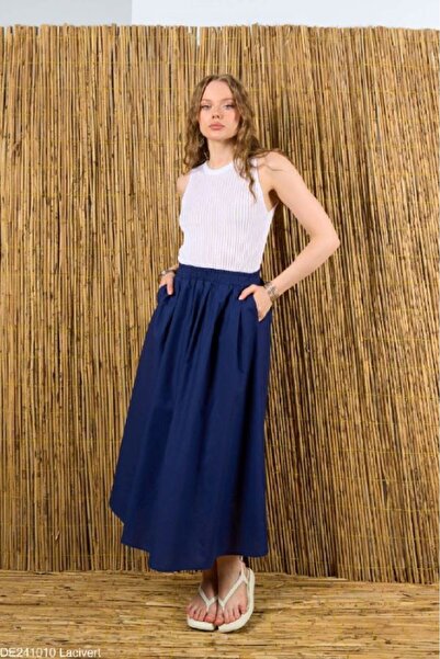 Laluvia Námořnická modrá sukně s boční kapsou