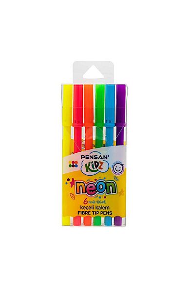 Pensan Kidz 6 Color Neon Felt Pen