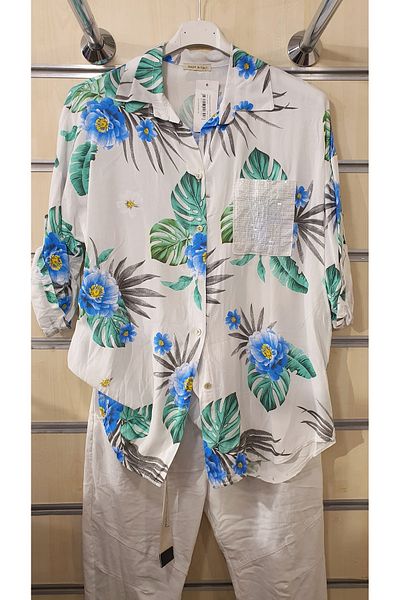 Park Moda TRENDBYSENA CAMASĂ ITALIANĂ DE VISCOSĂ CU FLORE