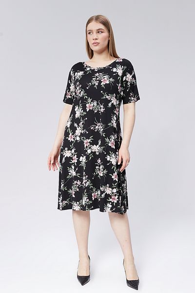 Alesia Floral Patterned Viscose Short Sleeve Dress