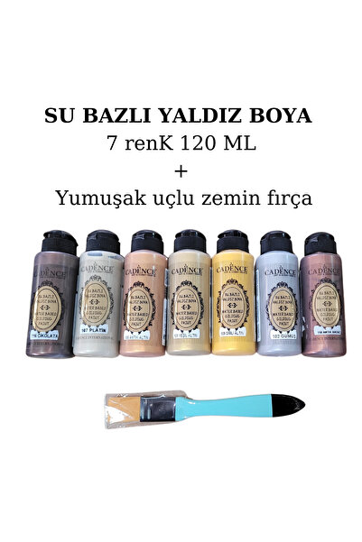 Cadence SU BAZLI YALDIZ  BOYA 7 RENK + FIRÇA