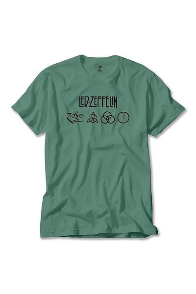 Z zepplin Πράσινο T-Shirt Led Zeppelin Zoso