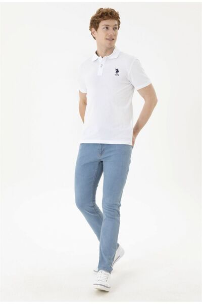 U.S. Polo Assn. Η.Π.Α. Polo Assn. Ανδρικό λευκό μπλουζάκι Basic