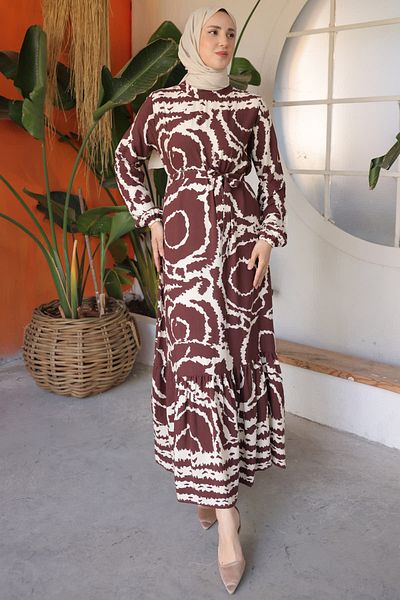 benguen Φόρεμα Hijab 12018 Καφέ