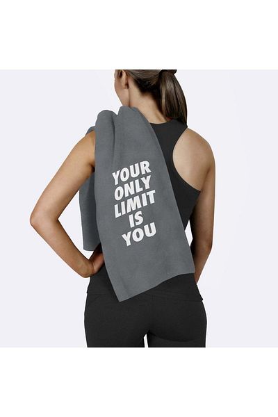 The Lucid Lab Your Only Limit Is You / Gray White Sports Towel