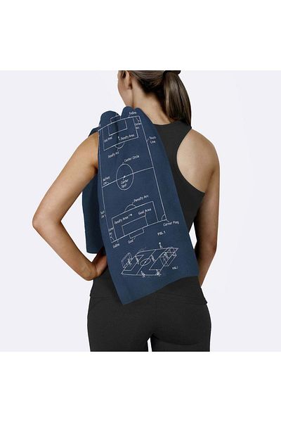 The Lucid Lab Football Field Navyblue Sports Towel